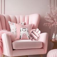 Kit 02 Capas De Almofada Infantil Personagens + Almofada Nó Gato Nó Rose - 3