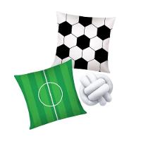 Kit 02 Capas De Almofada Infantil Personagens + Almofada Nó Futebol Nó Branco - 1
