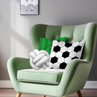 Kit 02 Capas De Almofada Infantil Personagens + Almofada Nó Futebol Nó Branco - 3