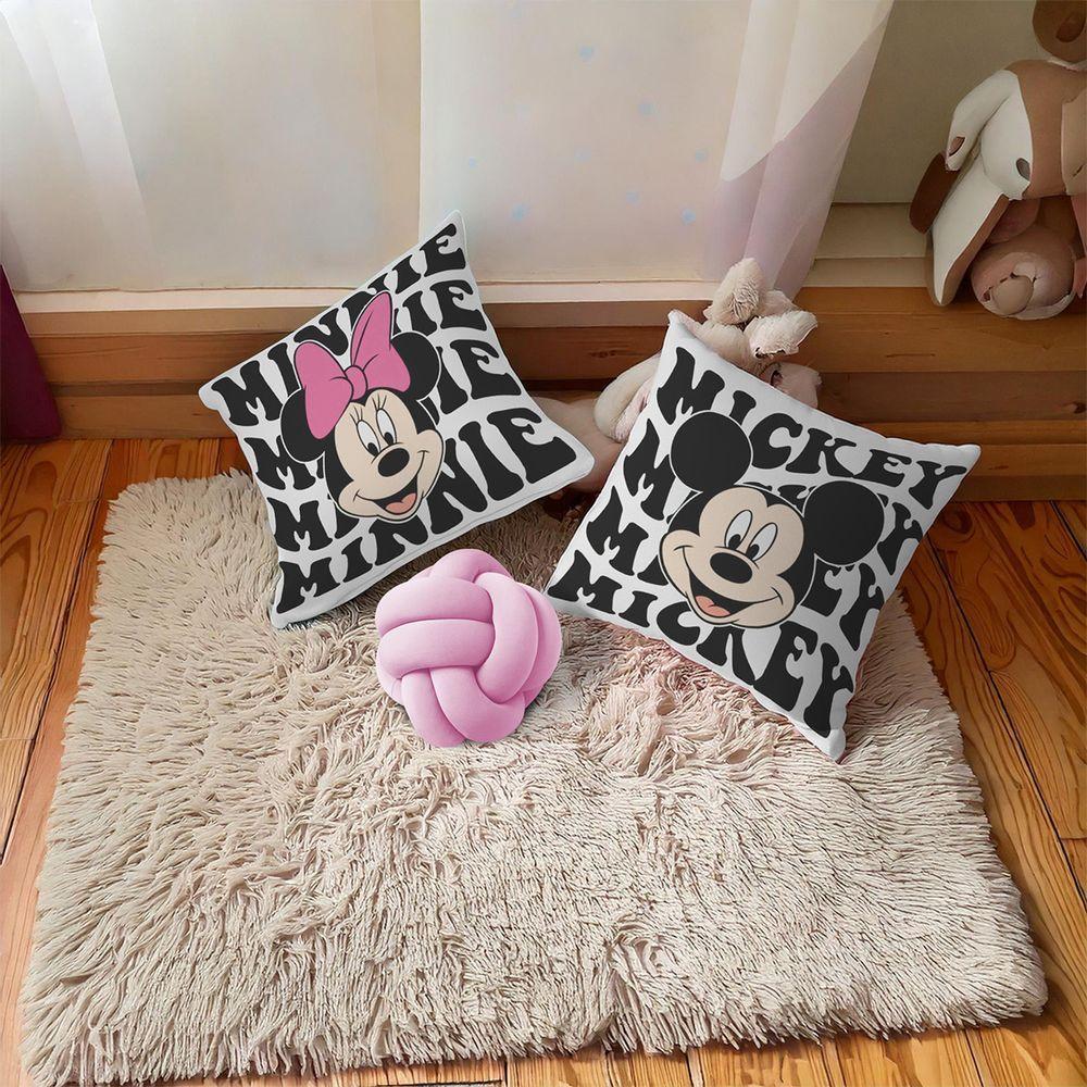 Kit 02 Capas De Almofada Infantil Personagens + Almofada Nó Mickey 02 Nó Rosa - 2