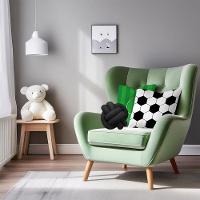 Kit 02 Capas De Almofada Infantil Personagens + Almofada Nó Futebol Nó Preto - 2