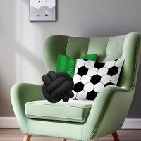 Kit 02 Capas De Almofada Infantil Personagens + Almofada Nó Futebol Nó Preto - 3
