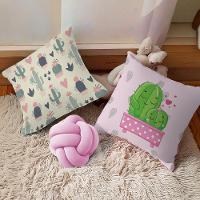 Kit 02 Capas De Almofada Infantil Personagens + Almofada Nó Cactos Rosa Nó Rosa - 3