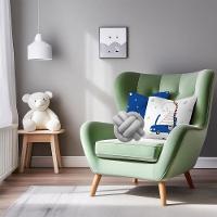 Kit 02 Capas De Almofada Infantil Personagens + Almofada Nó Dino Azul Nó Cinza - 2