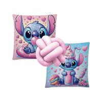 Kit 02 Capas De Almofada Infantil Personagens + Almofada Nó Stitch 05 Nó Rosa - 1