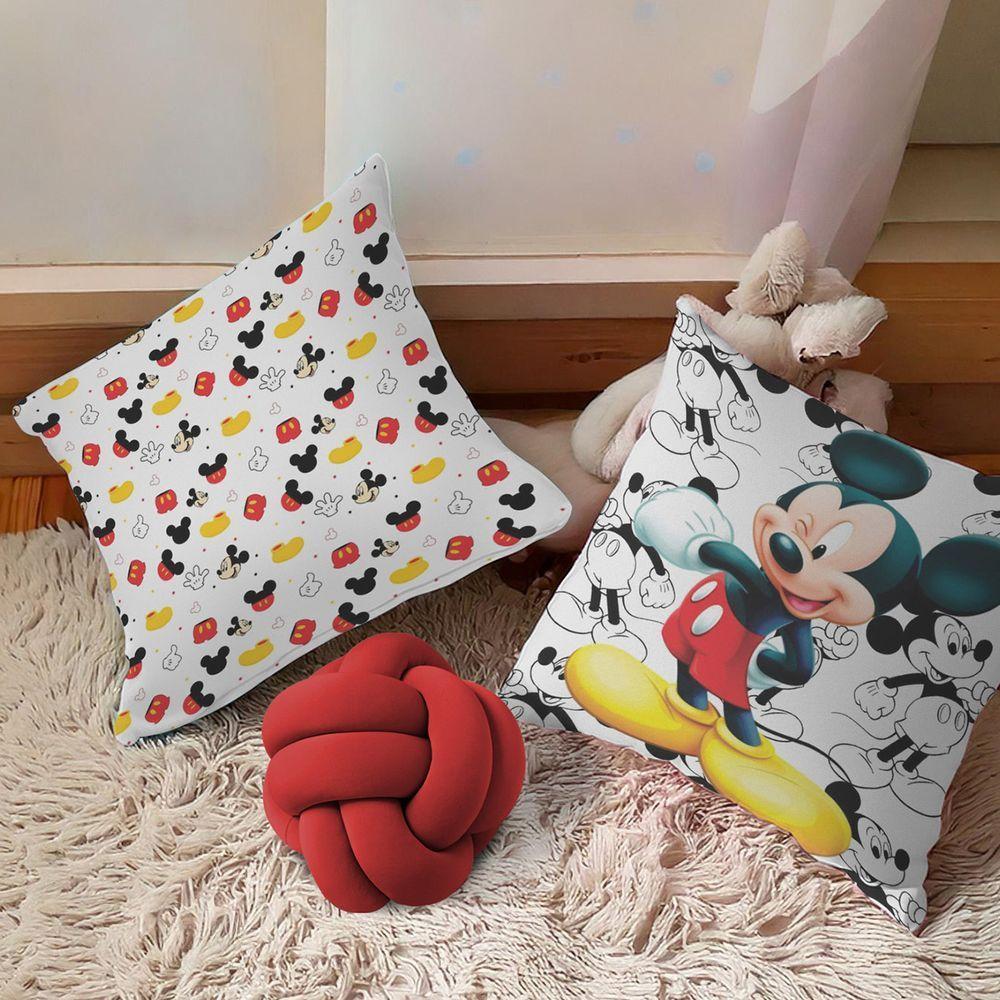 Kit 02 Capas De Almofada Infantil Personagens + Almofada Nó Mickey 06 Nó Vermelho - 2