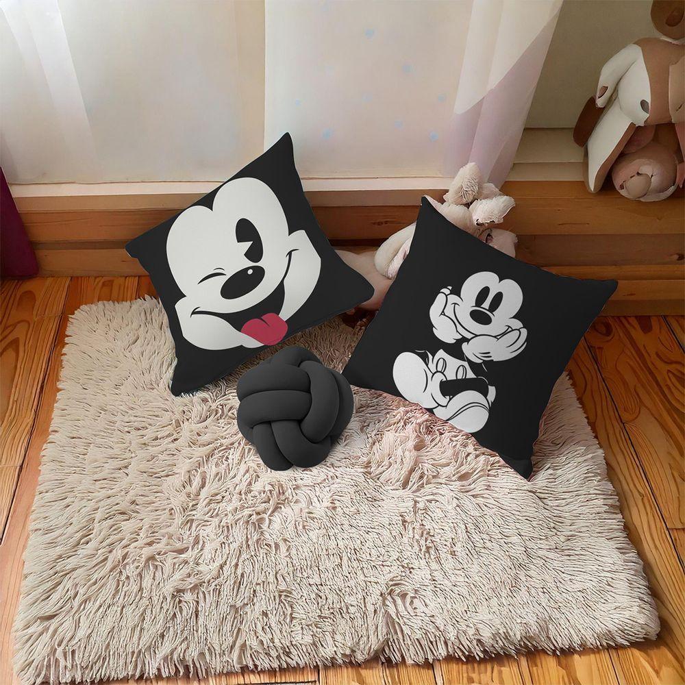 Kit 02 Capas De Almofada Infantil Personagens + Almofada Nó Mickey 04 Nó Preto - 2