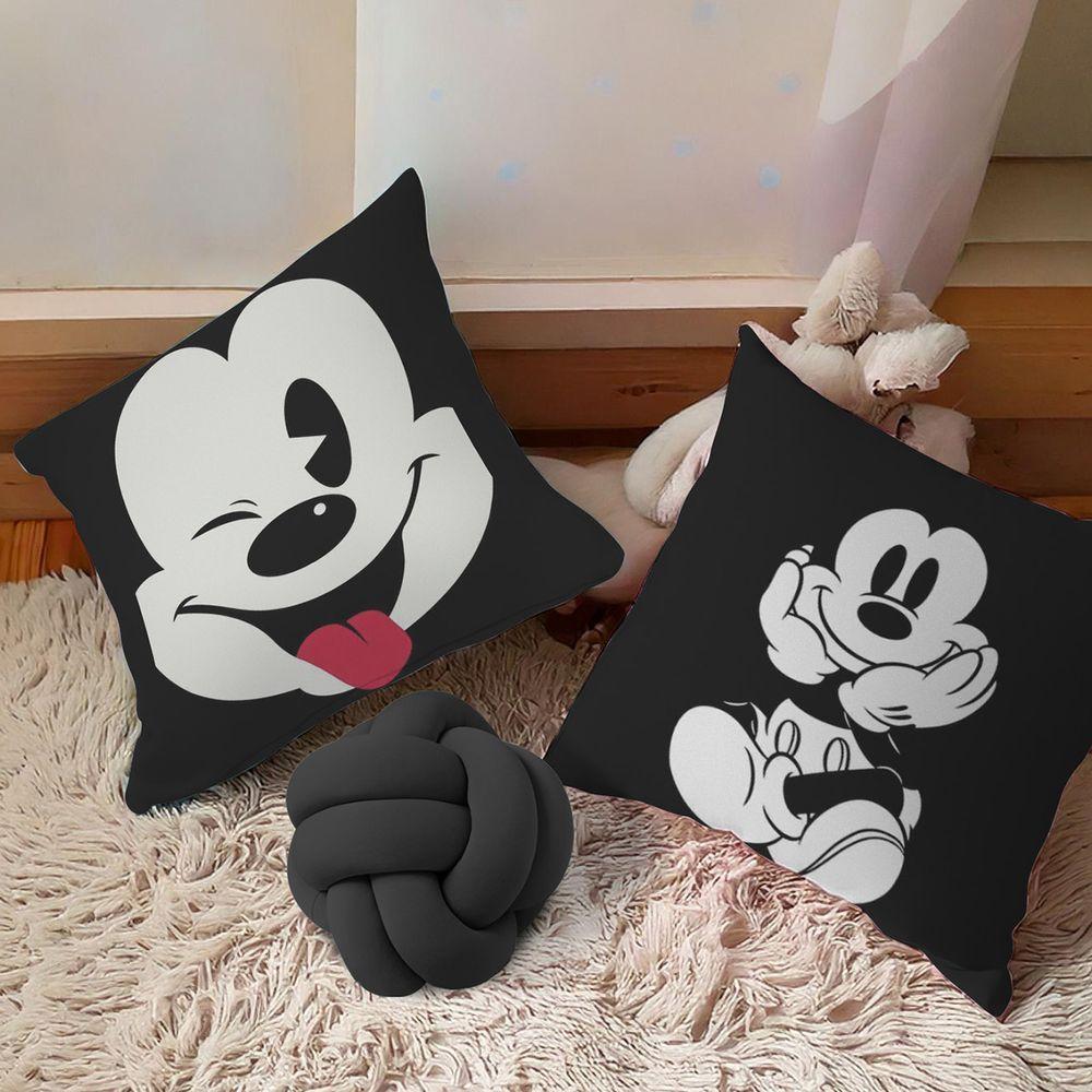 Kit 02 Capas De Almofada Infantil Personagens + Almofada Nó Mickey 04 Nó Preto - 3