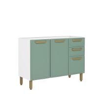 Balcão De Aço 3 Portas 2 Gavetas Verde Bella Bertolini Verde/branco - 1