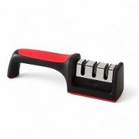 Afiador De Facas Tesouras E Cutelos Vermelho Profissional Com 3 Níveis De Afiação - 2