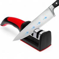 Afiador De Facas Tesouras E Cutelos Vermelho Profissional Com 3 Níveis De Afiação - 3