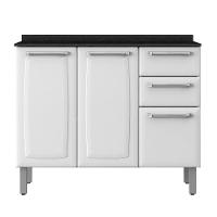 Balcão De Cozinha Em Aço 3 Portas 2 Gavetas Branco Luce Itatiaia Branco - 1