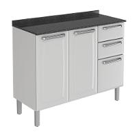 Balcão De Cozinha Em Aço 3 Portas 2 Gavetas Branco Luce Itatiaia Branco - 2