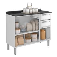 Balcão De Cozinha Em Aço 3 Portas 2 Gavetas Branco Luce Itatiaia Branco - 3