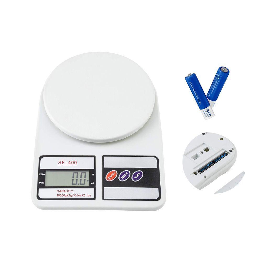 Balança De Precisão Digital Sf 400 Eletrônica Branca Para Cozinha Capacidade Até 10kg - 1