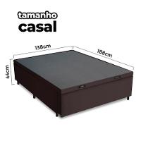Cama Box Baú Casal 138x188x41cm + 2 Travesseiros Fl - Colchomax Marrom Sintético - 2