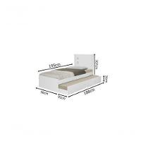Cama Bibox Solteiro Barcelona Branco / Preto Com Dois Colchões - Tebarrot
