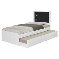 Cama Bibox Solteiro Barcelona Branco / Preto Com Dois Colchões - Tebarrot - 5