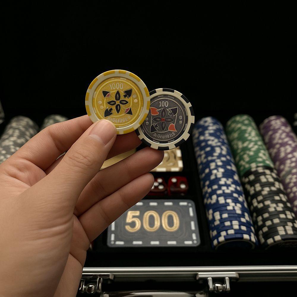 Kit Ficha De Pôquer Com Maleta Alumínio Dealer Dados Fichas Pvc - Diversão Em Casa - 3