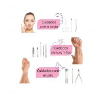 Kit Manicure E Pedicure Profissional 12 Peças Aço Inox Estojo Luxo Precisão E Durabilidade