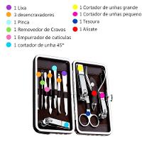 Kit Manicure E Pedicure Profissional 12 Peças Aço Inox Estojo Luxo Precisão E Durabilidade - 5
