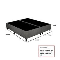 Base Box Unitária Para Conjunto Queen 79x198x27cm New York Cinza - 2