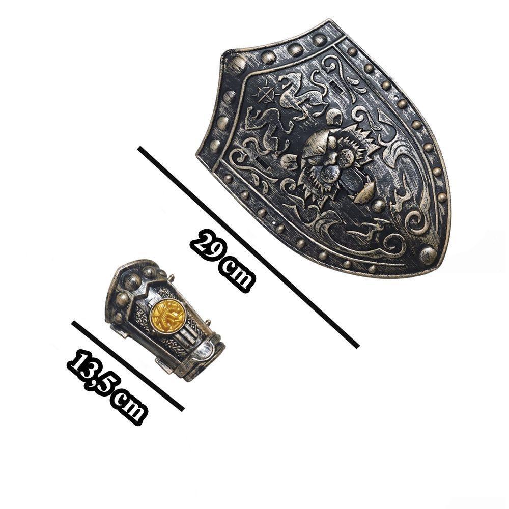 2 Kits Medieval Espada Manopla Escudo Leão Infantil Jr0344 - 7
