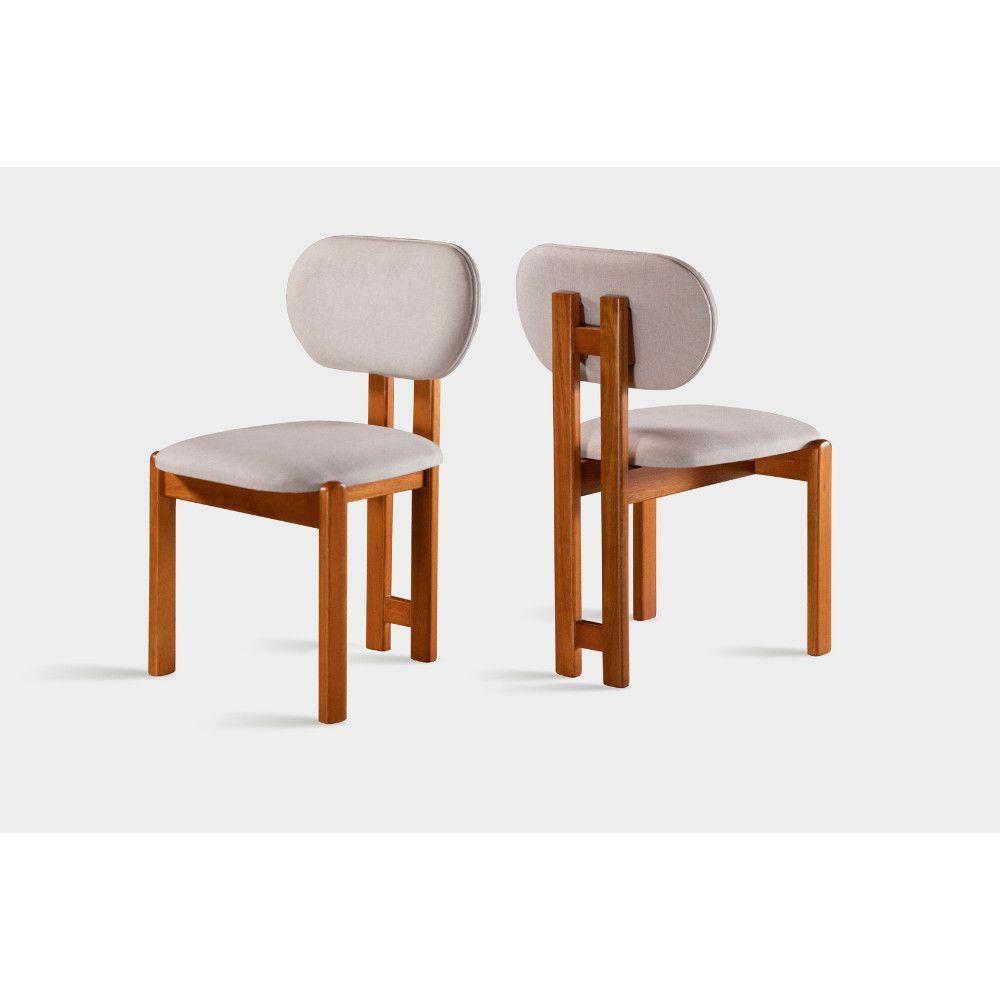 Conjunto 6 Lugares Mesa E Cadeiras Mesa E Cadeiras Orgânicas Cinamomo-linho Cinza - 3