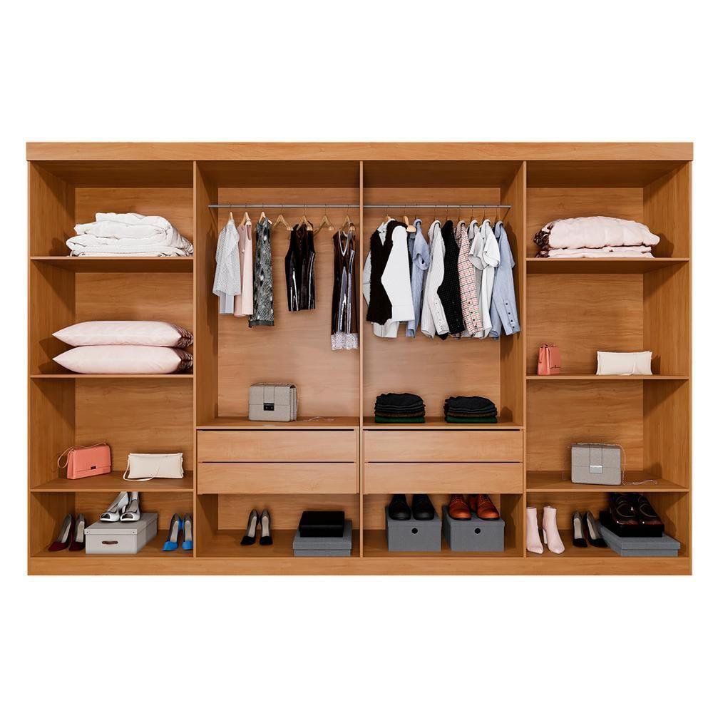 Roupeiro New Porto 8 Portas E 4 Gavetas Cinamomo - 3