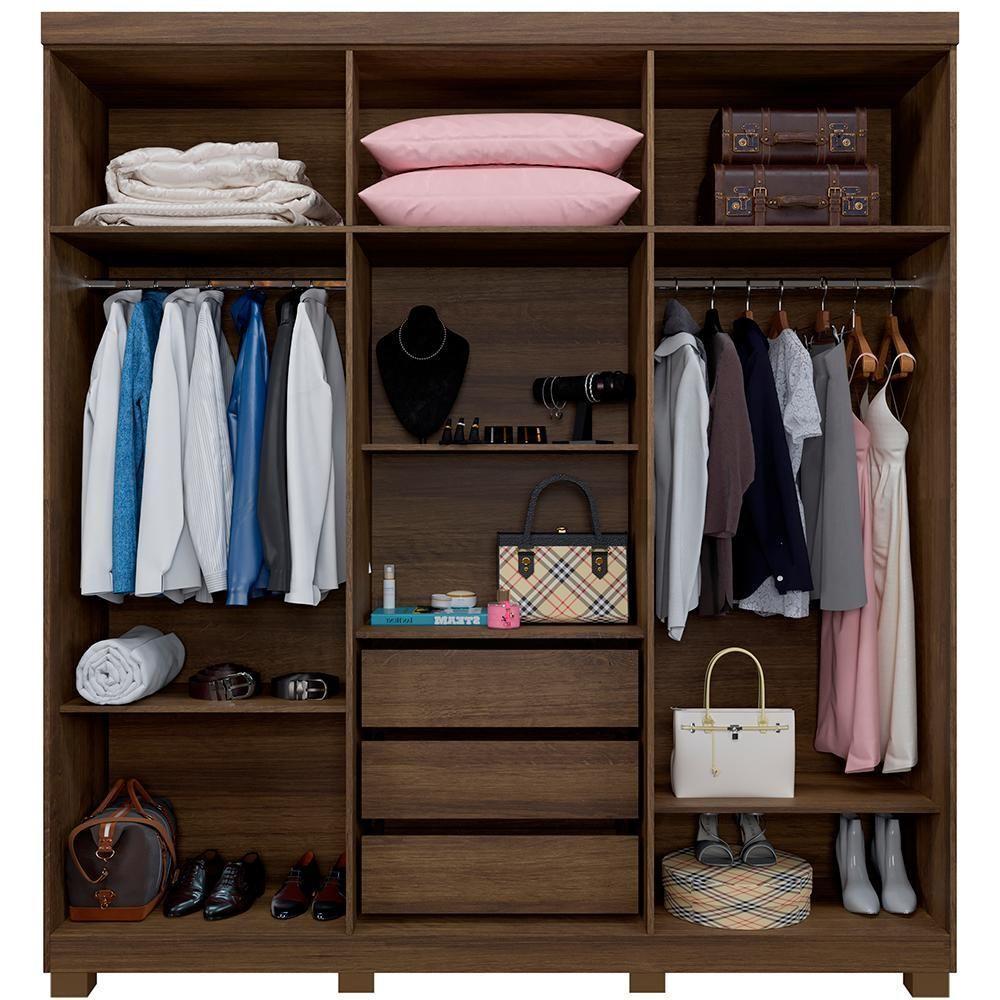 Roupeiro Verona 6 Portas 3 Gavetas Imbuía - 3