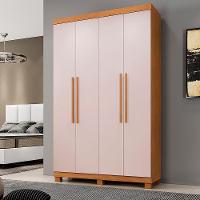 Roupeiro Verona 4 Portas E 3 Gavetas Cinamomo/off - 1