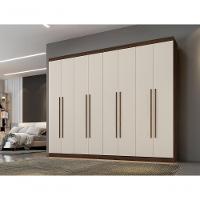 Roupeiro New Porto 8 Portas E 4 Gavetas Imbuía/off - 1