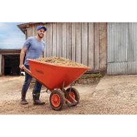 Carrinho De Mão Tramontina Caçamba Plástica Extrafunda 200l Braço Madeira Duas Rodas Pneus Maciços Tramontina - 2