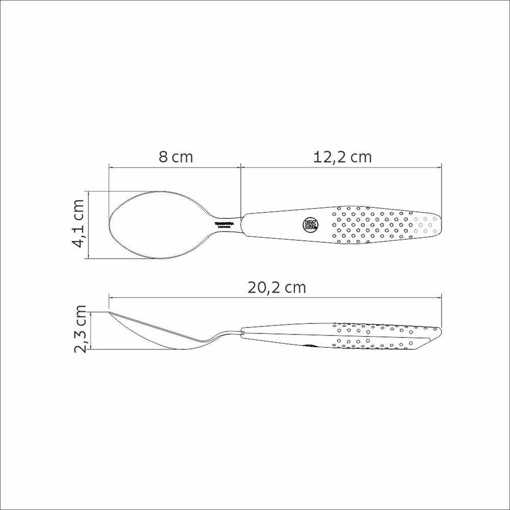 Colher De Mesa Assistiva Tramontina Forall Com Lâmina Em Aço Inox E Cabo Em Polipropileno Cinza Tramontina - 2