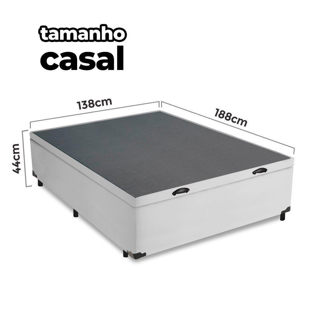 Cama Box Baú Casal 138x188x41cm + 2 Travesseiros Fl - Colchomax Branco Sintético - 2