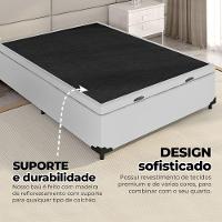 Cama Box Baú Casal 138x188x41cm + 2 Travesseiros Fl - Colchomax Branco Sintético - 3