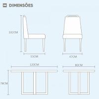 Mesa Com 4 Cadeiras Madeira Maciça Prada Linho Móveis Mix Mel-areia - 3