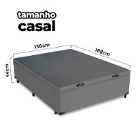 Cama Box Baú Casal 138x188x41cm + 2 Travesseiros Fl - Colchomax Cinza Sintético - 2