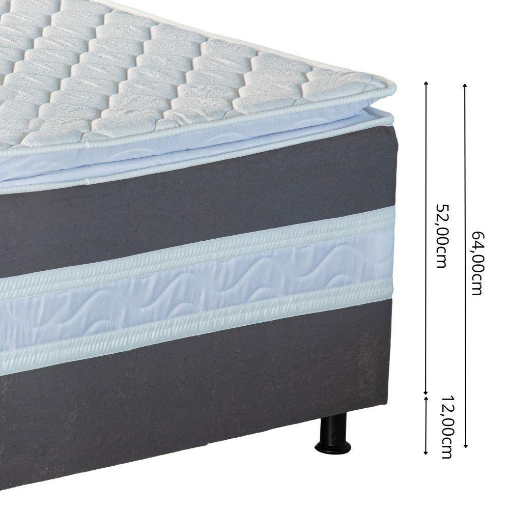 Cama Box Solteiro Conjugada (88x188) D28 Grafite Breare Master Design Colchões - 5