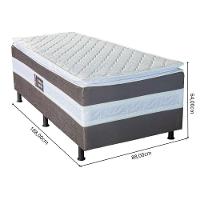 Cama Box Solteiro Conjugada (88x188) D28 Grafite Breare Master Design Colchões