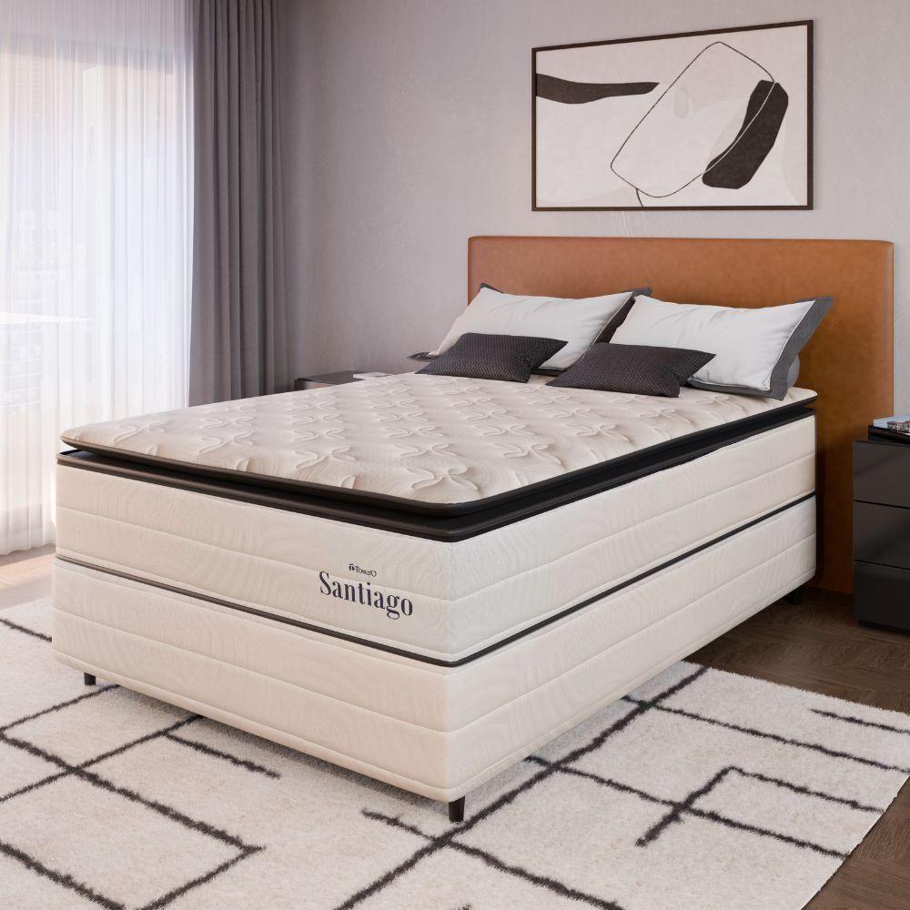 Cama Box Casal (138x188) D26 Molas Ensacadas Branca Santiago Topázio - 1