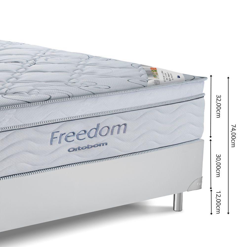 Cama Box Queen (158x198) + Colchão Ortobom Freedom Molas Pocket Branca - 3