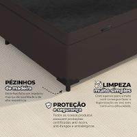 Cama Box Baú Solteiro 88x188x41cm + 1 Travesseiro Fl - Colchomax Marrom Sintético - 6