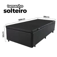 Cama Box Baú Solteiro 88x188x41cm + 1 Travesseiro Fl - Colchomax Preto Sintético - 2