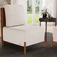 Kit 02 Poltronas Decorativas Sala De Estar Living Hungria L02 Couríssimo Marrom Linho Cru - Lyam - 2