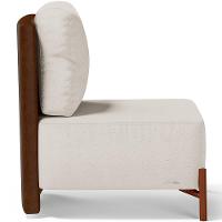 Kit 02 Poltronas Decorativas Sala De Estar Living Hungria L02 Couríssimo Marrom Linho Cru - Lyam - 7