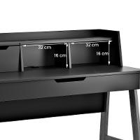 Escrivaninha Parma Ii Escritorio 1 Gaveta Pés Madeira Maciça Preto Preto - 3