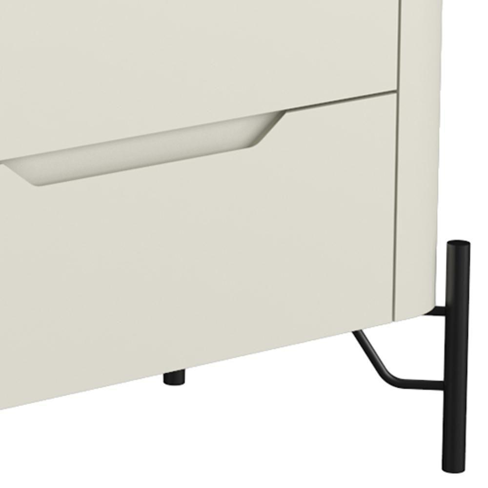 Kit 02 Mesas De Cabeceira Orgânica 2 Gavetas Pés Industrial Preto Bliss I03 Luna - Lyam Decor - 6