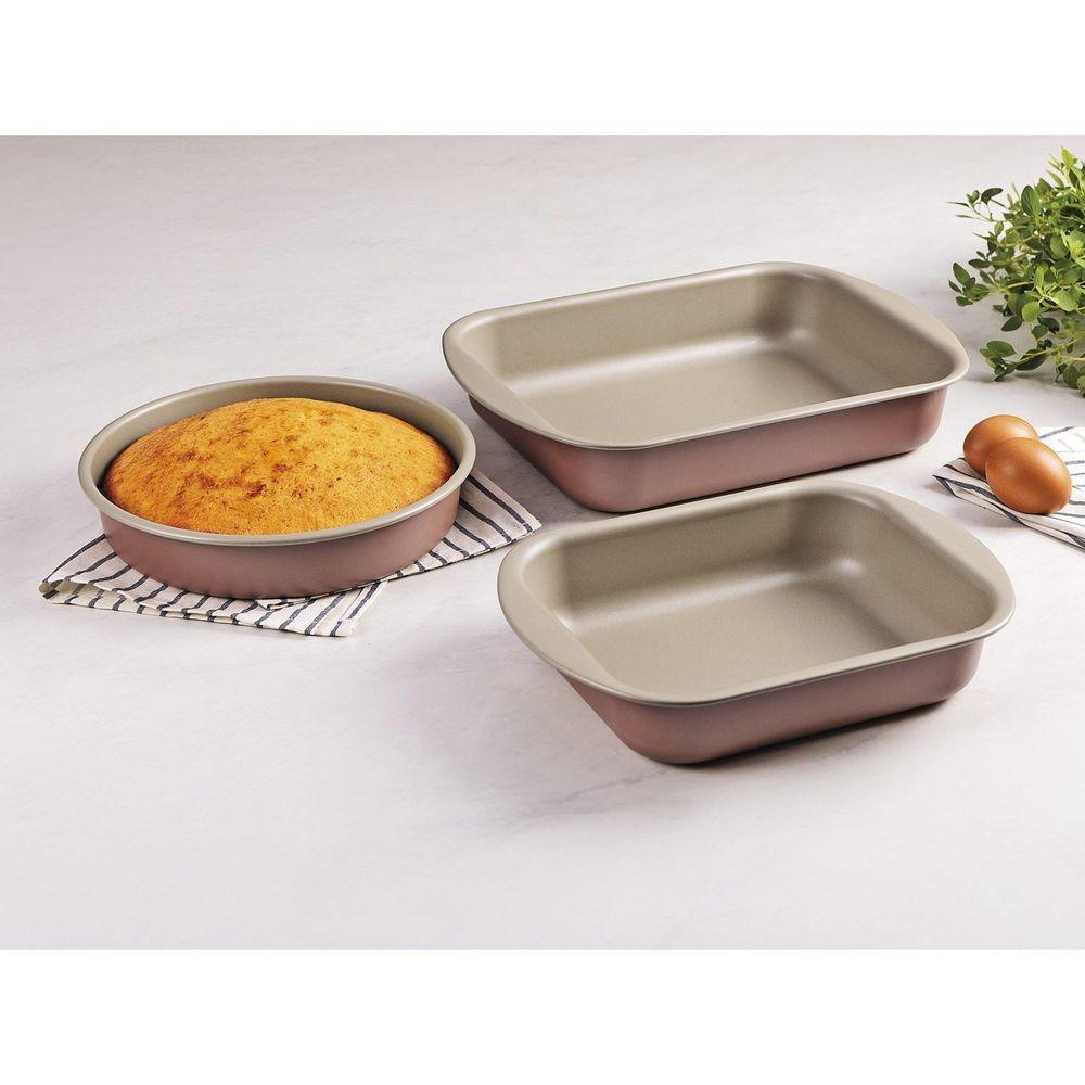 Jogo De Assadeiras Tramontina Brasil Em Alumínio Com Antiaderente Starflon Max Mocaccino 3 Peças Tramontina - 2