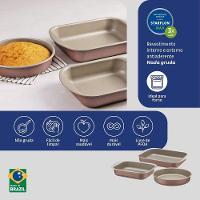 Jogo De Assadeiras Tramontina Brasil Em Alumínio Com Antiaderente Starflon Max Mocaccino 3 Peças Tramontina - 6